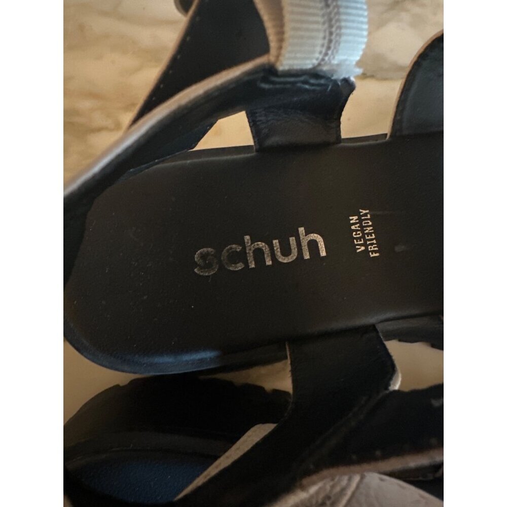 Schuh Vegan Friendly Womens Platform Sandals White With Buckle Straps Size 9 - Picture 4 of 7